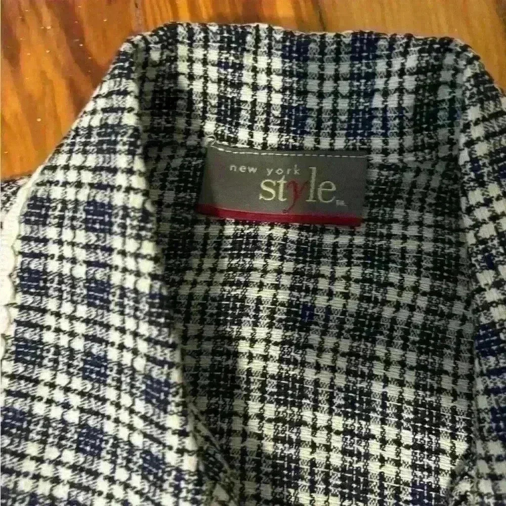 Veronica Beard Inspired Navy Plaid Blazer By New York Style Sz 10 NWOT - Picture 3 of 7